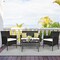 Costway 4PCS Patio Furniture Set Rattan Wicker Conversation Set Outdoor